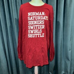 University of Oklahoma Sooners long, sleeved RedT-shirt XL